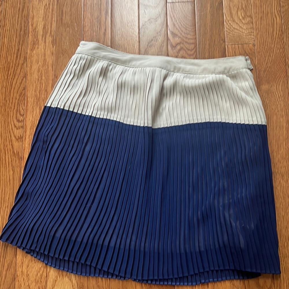 Forever 21 pleated work skirt color blocked S
